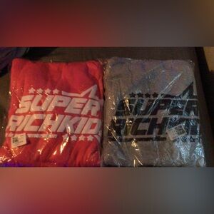 Pink and Gray Super Rich Kids Hoodies